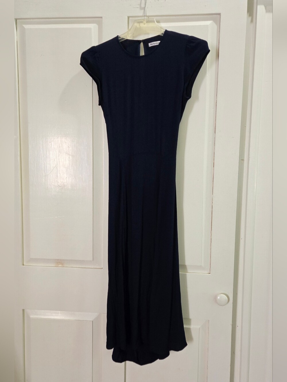 REFORMATION Gavin Dress, Navy Blue, Petite